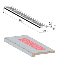 Fensterbank-Lüftungsprofil 800×80mm